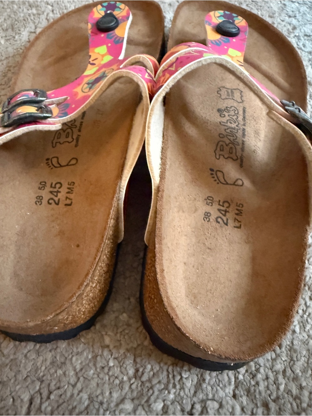 Birkis by Birkenstock Ladies Milo Indian Print Size 38 7 Ladies/men 5 Sandals - Picture 2 of 6